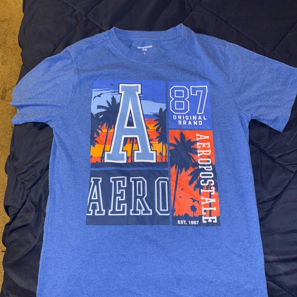Aeropostale Blue Graphic Tee